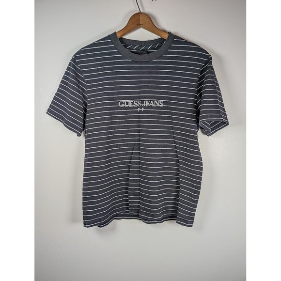 Guess Jeans x Places + Faces T-Shirt Men's Large 3M Stripe Streetwear Retro - Picture 8 of 8